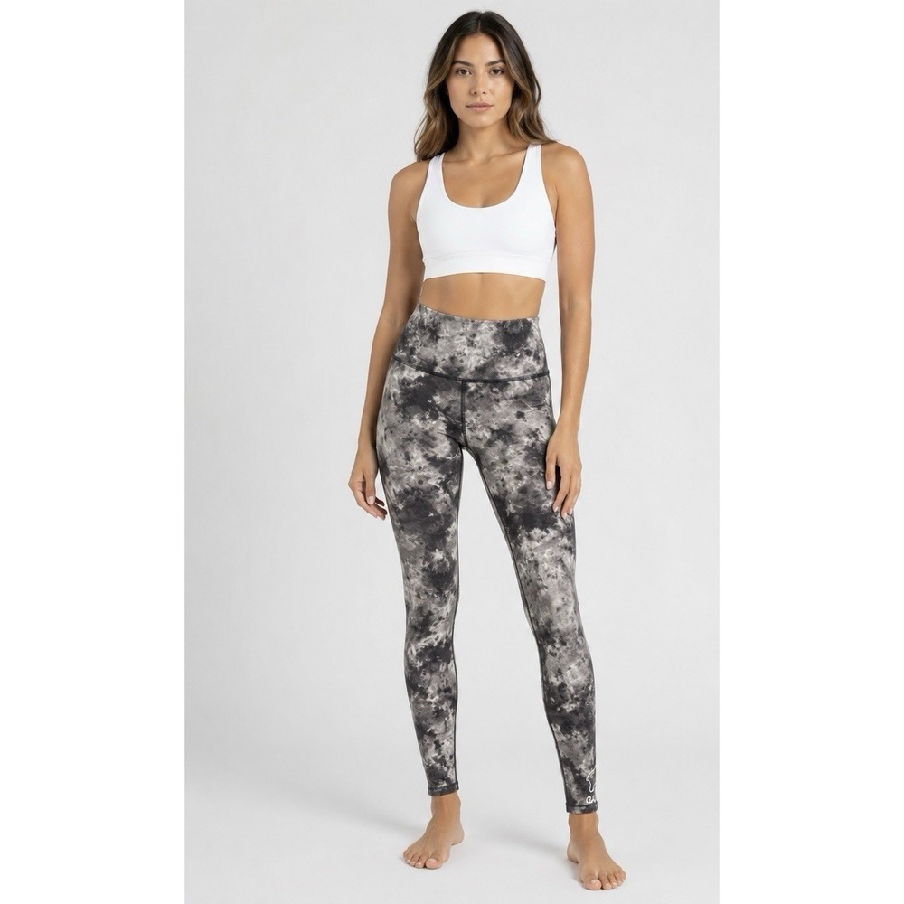 Ivory Ella Tie Dye Leggings‎ Gray Black High Rise Yoga Pants Small 28 Inseam